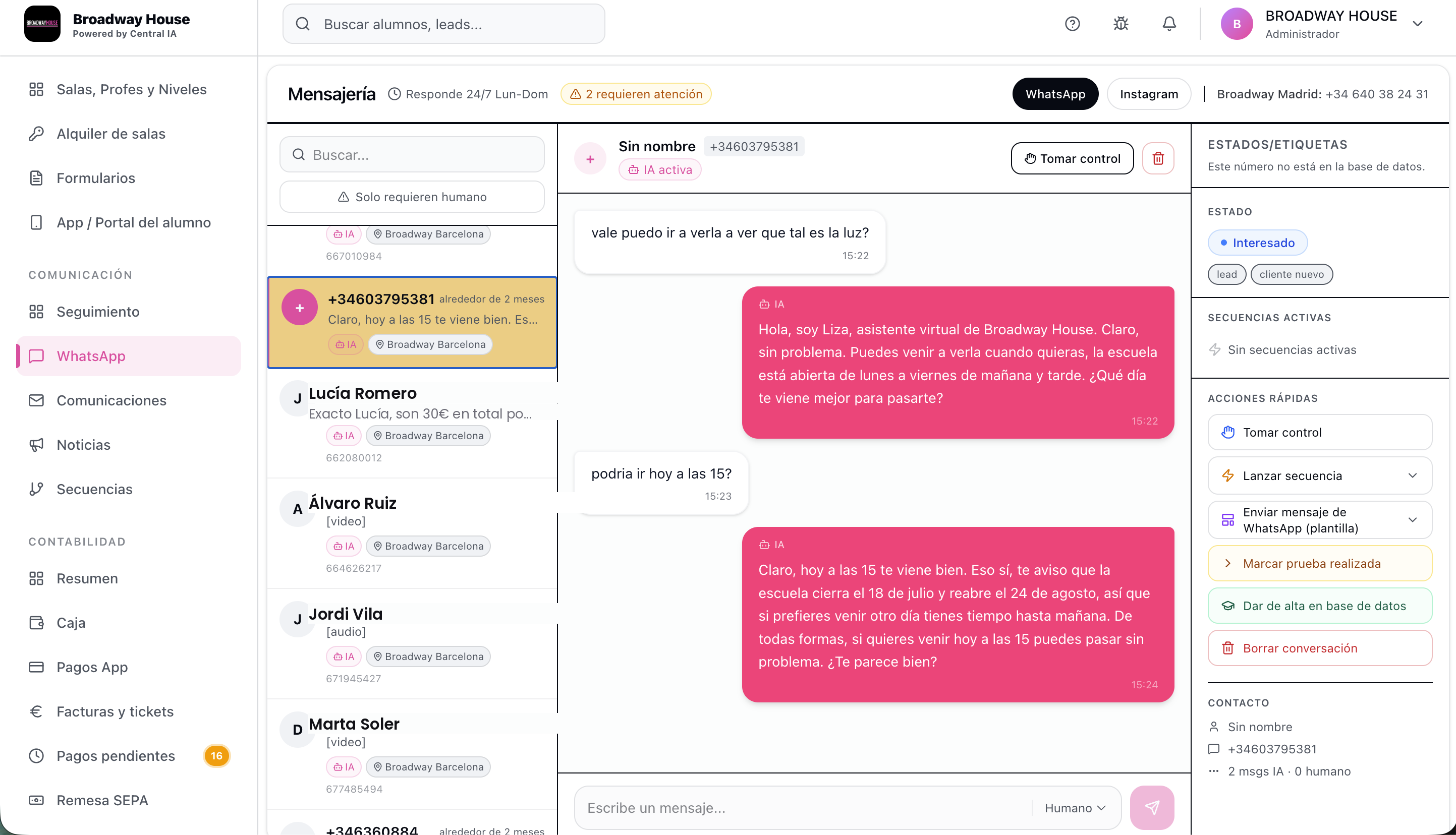Módulo de comunicación con IA por WhatsApp